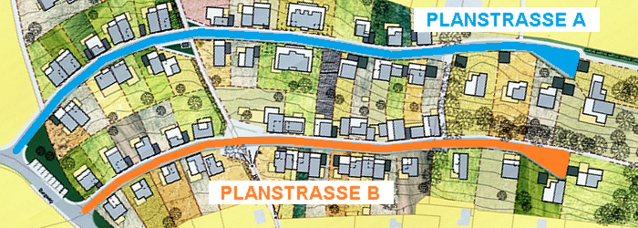 Planstrasse A und Plantrasse B - Abbildung © Stadt Jena KSJ