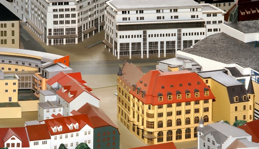 Ausschnittdetail des Jenaer Stadtmodells - gebaut von Freidrich Zietz  - Foto © Stadt Jena KSJ Vitzthum