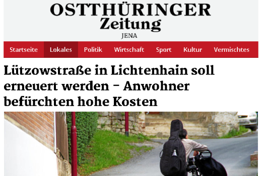 OTZ Artikel 2015-09-23 - Abbildung © Stadt Jena KSJ mit freundlicher Genehmigung der Mediengruppe Thueringen