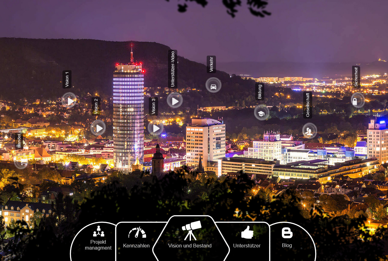 Screenshot der Website Digitale Stadt Jena.