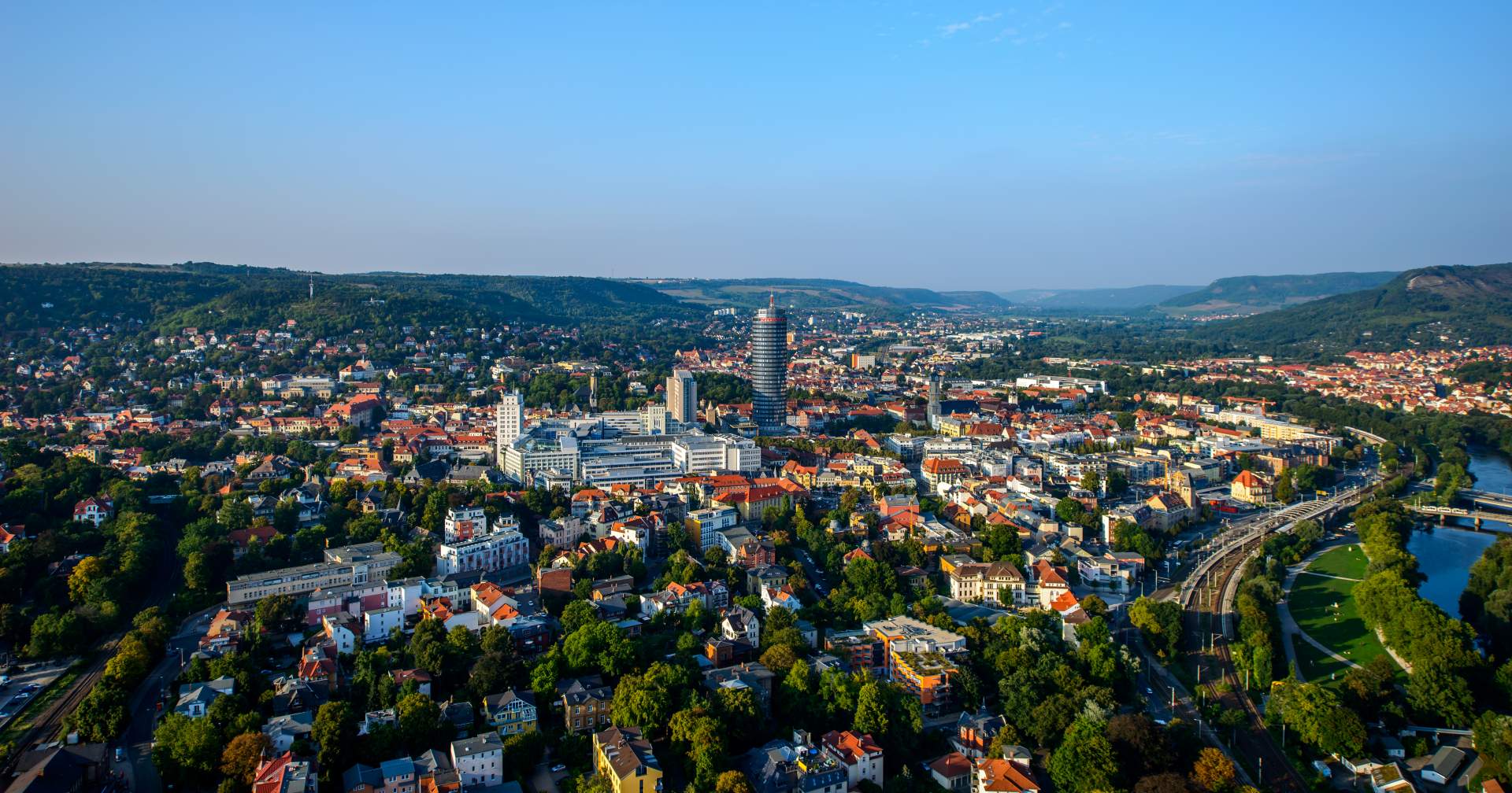 Stadtansicht Jena von oben