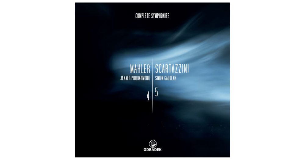 CD Cover, weiße Schrift auf dunklem Grund, Mahler-Scartazzini 4+5