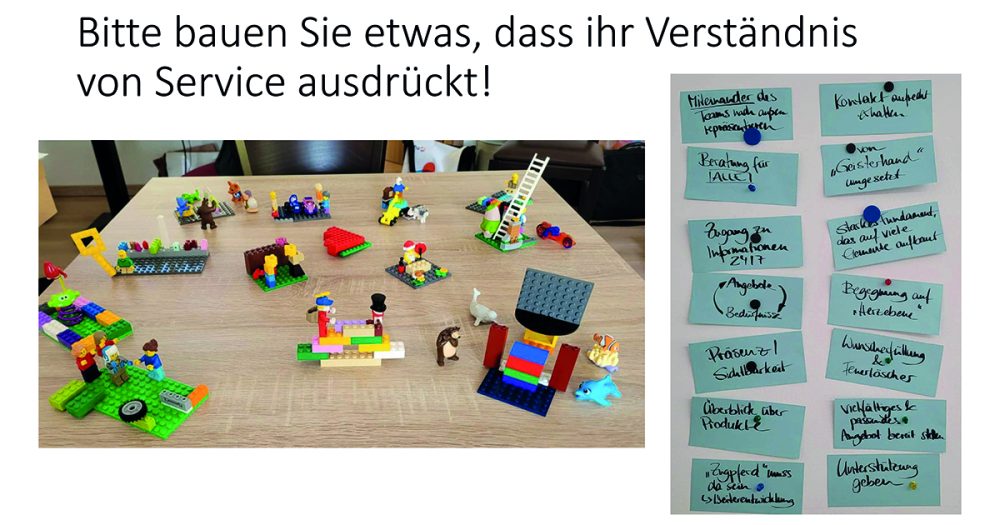 vhs Jena baut mit Legofiguren zum Thema Serviceorientierung