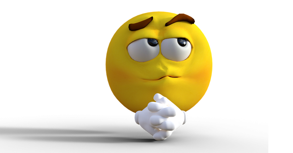 Emoji gelb, überlegt