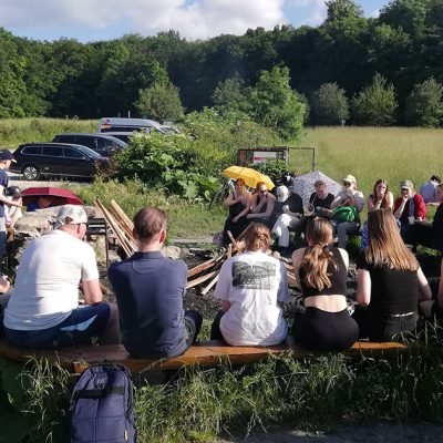 JSO und Austauschgäste aus Oulu beim Grillfest in Jena