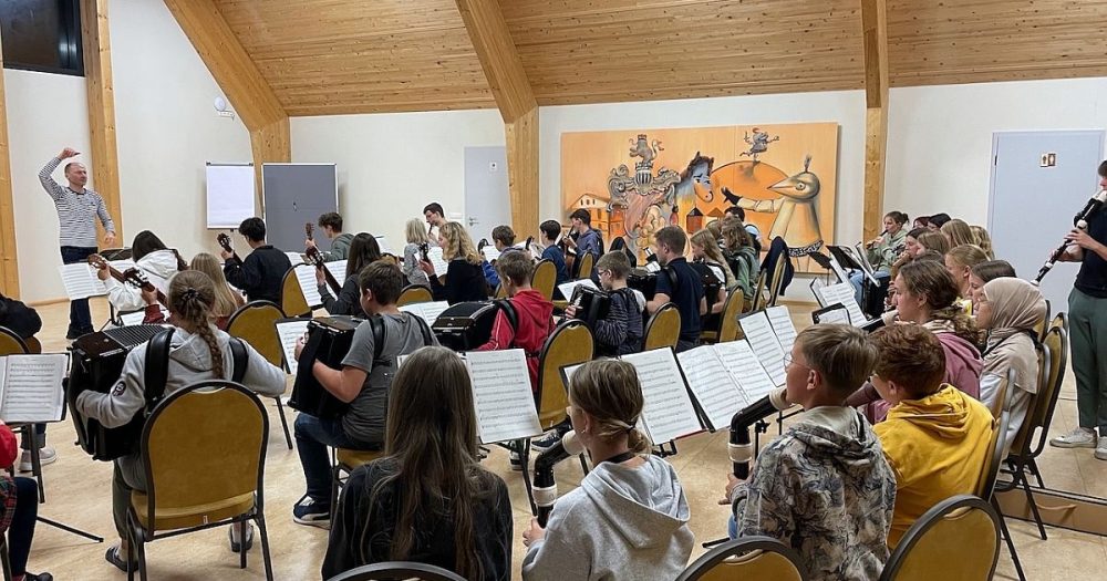 Probenlager AGB-Orchester MKS Jena, die Schüler:innen proben