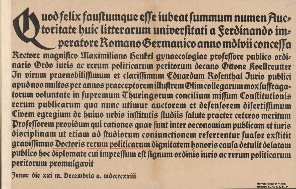 Urkunde in altdeutscher Schrift