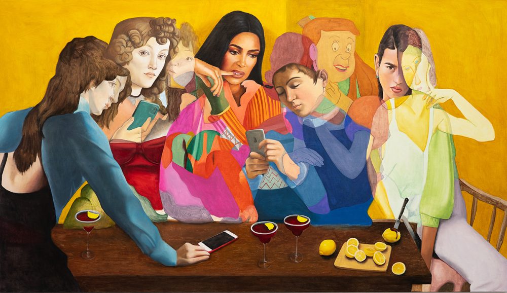 Kunstwerk Zohar Fraiman, Girl You Can't Post That, 135x235 cm, oil on canvas, 2025
