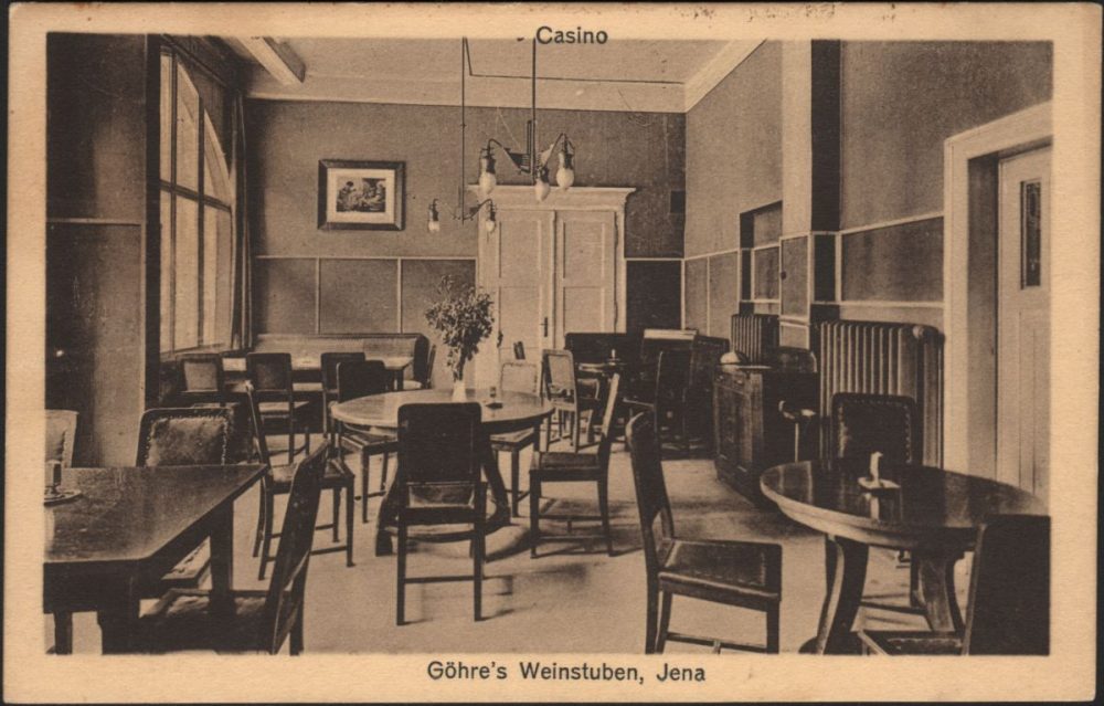 beige Postkarte Göhre Innenansicht (Casino) um 1930
