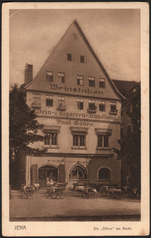 beige Postkarte „Göhre am Markt“ um 1916