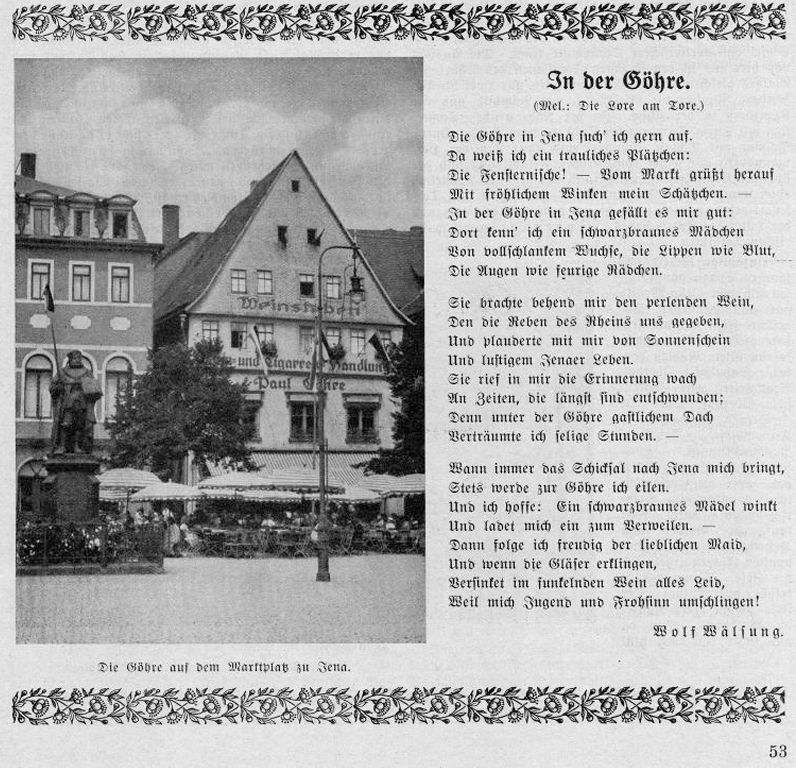 Gedicht mit Foto Wälsung, Wolf, „In der Göhre“, in: Thüringer Monatsblätter, 37. Jahrgang, Nr. 4, 1929, S. 53.