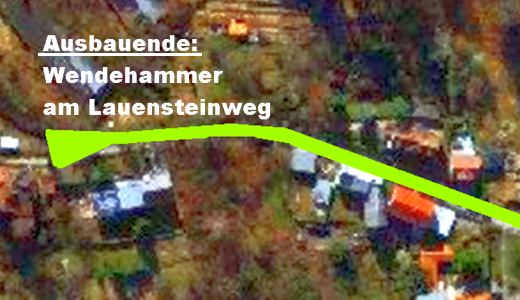 Ausbauende der Luetzowstrasse in Lichtenhain - Abbildung © Stadt Jena KSJ