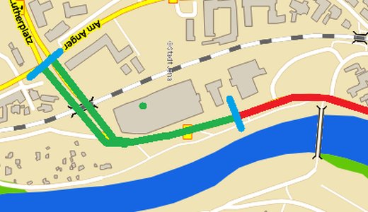 Das zu erneuernde Teilstück der Wiesenstraße ist grün gekennzeichnet - Abbildung © Stadt Jena KSJ