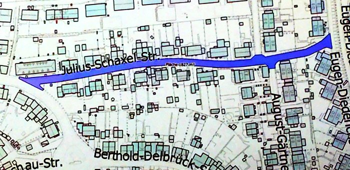 JEZT - Die Julius-Schaxel-Straße in Jena - Abbildung © Stadt Jena KSJ