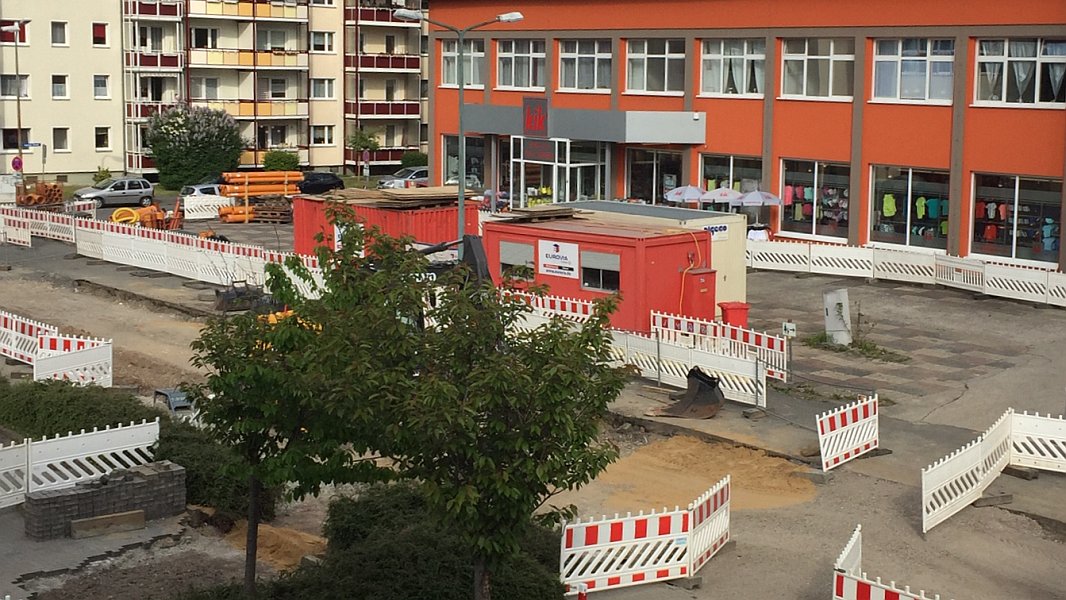 Straßenbauarbeiten in der Leipziger Straße